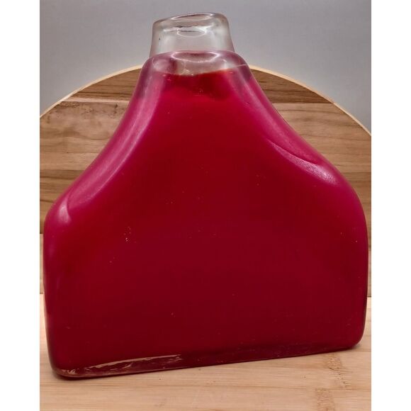 1960s Vintage ART GLASS Red Swedish Cased Glass Bottle Vase - MCM - Picture 1 of 14